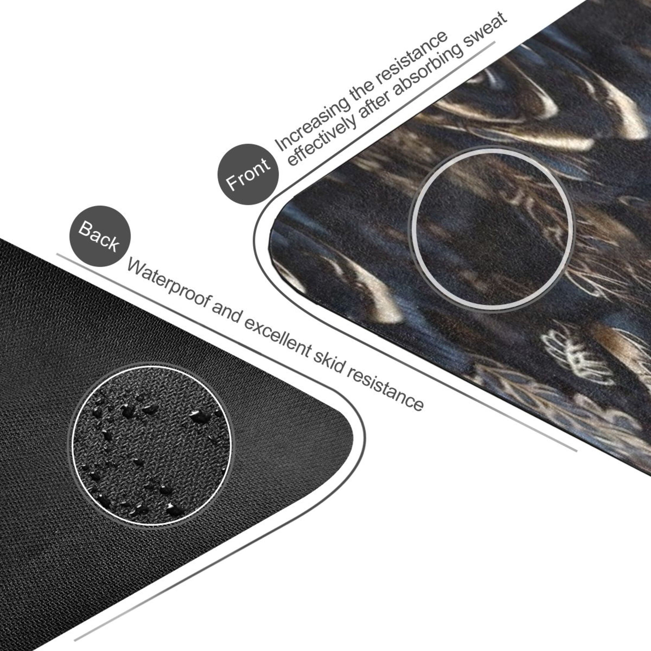 BZSMCE Yoga Mat Women Fitness Mat Gothic Black Rose Pattern
