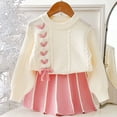 thumbnail image 6 of ITSAME Girls Outfit Set Knit Long Sleeve Pullover Top and Skirt 2-Piece Fall Winter Comfy Casual Set Pink Size 6, 6 of 6