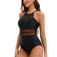 thumbnail image 6 of BOBOGOJP Women Tummy Control One Piece Swimsuit Modest Bathing Suit Full Coverage High Neck Swimwear Black for Size XXL, 6 of 9