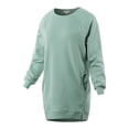 thumbnail image 2 of A2Y Women's Oversized Crew Neck Loose Fit Longline Front Slits Pockets Sweatshirts Light Green M, 2 of 5