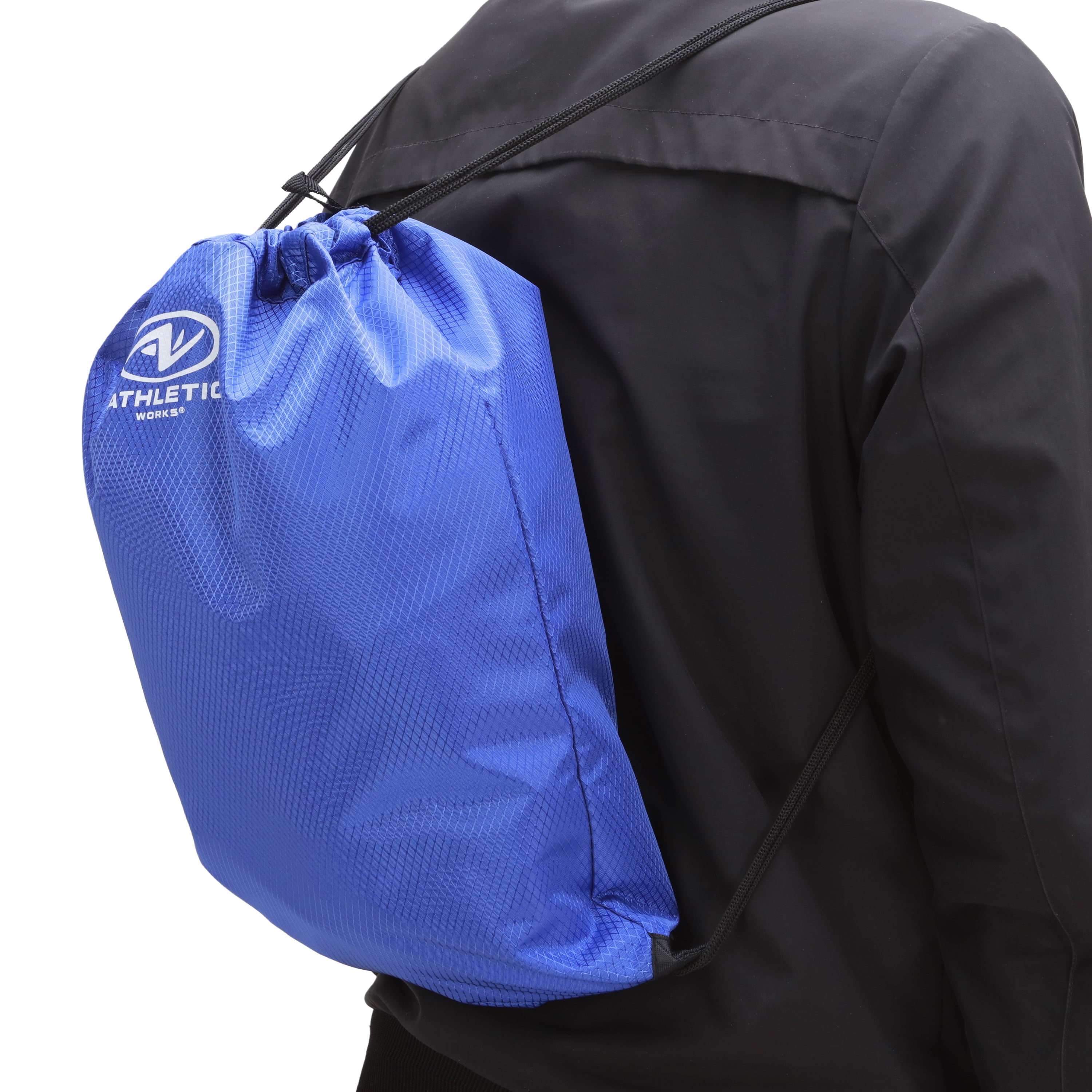 Athletic Works 11L Adult Unisex Polyester Fitness Gym Cinch Sack, Blue