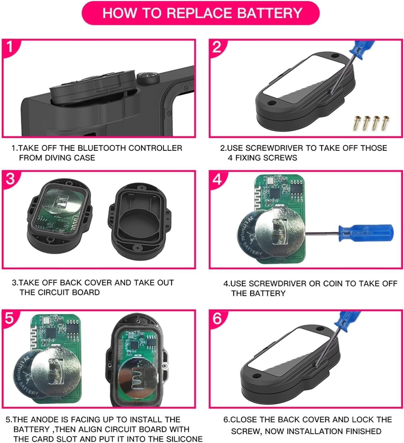 New Updated Extreme Waterproof Underwater Diving, Snorkel Phone Case with Bluetooth Remote Control for All iPhone (Max, Plus, S), Samsung, LG, Google, Android Up to 50Ft, 15M with Lanyard Black