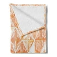 thumbnail image 2 of Coral Soft Flannel Fleece Throw Blanket, Raster Based Pattern with Watercolor Triangular Grid Hand Drawn Geometric, Cozy Plush for Indoor and Outdoor Use, 60" x 80", Coral Orange White, by Ambesonne, 2 of 5