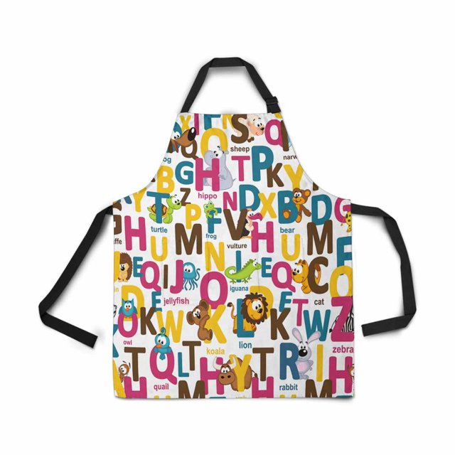HATIART Tablier de Bavoir Réglable pour les Femmes Hommes Filles Chef avec des Poches S Alphabet Lettres Nouveauté Tablier de Cuisine pour la Cuisson Cuisson Jardinage Toilettage pour Animaux de Compagnie Nettoyage