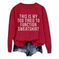 thumbnail image 1 of WEAIXIMIUNG Sweatshirts pour Femmes Mode Décontractée Couleur Unie Manches Longues Imprimé Lettre Col Rond Hoodie, 1 of 4