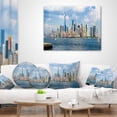 thumbnail image 4 of Designart Lower Manhattan Skyline Panorama - Cityscape Throw Pillow - 12x20, 4 of 5