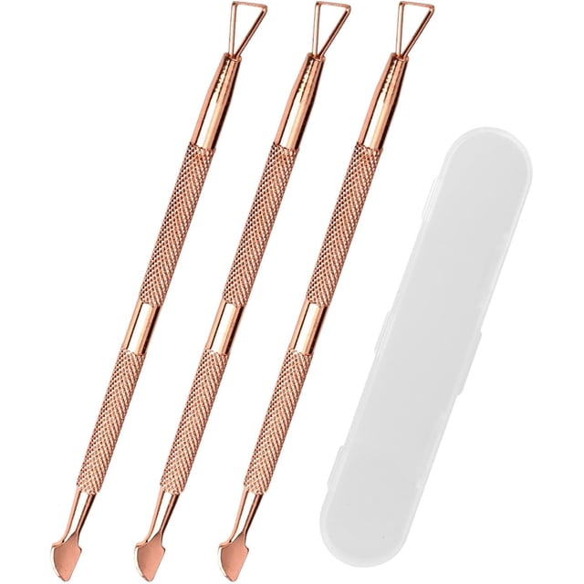 3pcs Lottery Ticket Scratcher, Metal Scratch Off Tool Easy to Hold Lotto Scraper With Storage Box - Gift Ideas for Flawless Reveals Tickets Stickers Labels (Rose Gold)