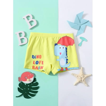 

Baby Boy Cartoon Letter Graphic Swim Shorts Beachwear S221904X Yellow 2-3Y(39IN)
