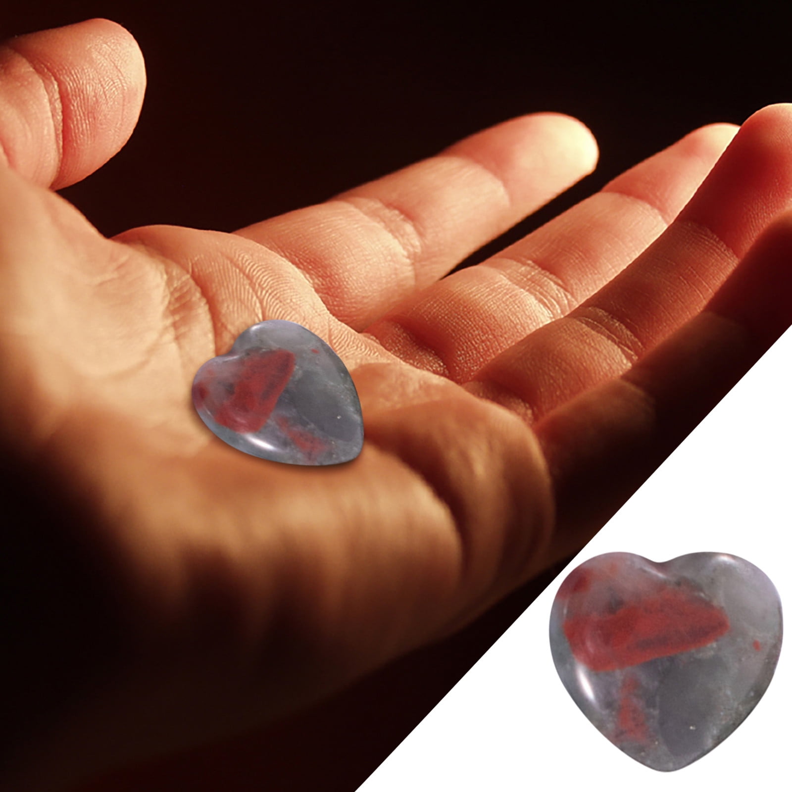 Crystal Heart Shaped Stones Set Assorted Natural Gemstones Natural Crystal  Love Ornaments Non-porous Heart-shaped Gem Crafts,DIY Materials