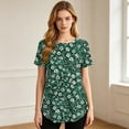 thumbnail image 6 of BRGZLK Pregnancy Nursing Tops for Women Trendy Floral Print Round Neck Short Sleeve Breastfeeding Shirts 2026 Summer Comfortable Maternity Clothes Green XXL, 6 of 8