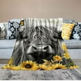 thumbnail image 2 of HENGT Highland Cow Blanket Super Soft Flannel Sunflower Cow Throw Blanket Warm Lightweight Blanket for Adults Kids Gifts for Couch Sofa Bed Office Blanket Soft Fluffy, 2 of 6
