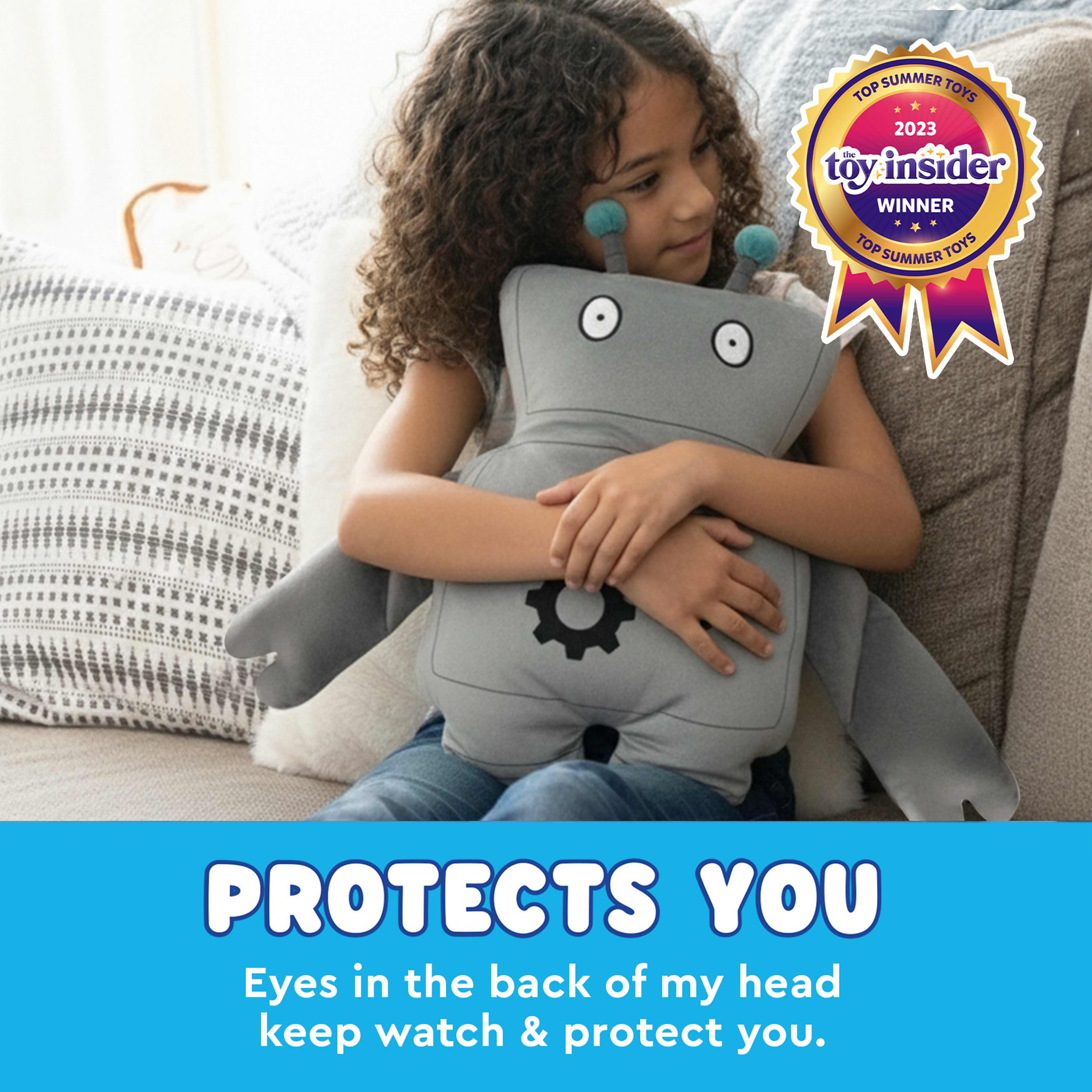 Bumpas Weighted Plush Toy – Machine Washable Calming Stuffed Animal for Kids – Arms and Body are Weighted to Give a Realistic Hug – Soft Companion for Playtime, Naptime & Travel (Buzzby)