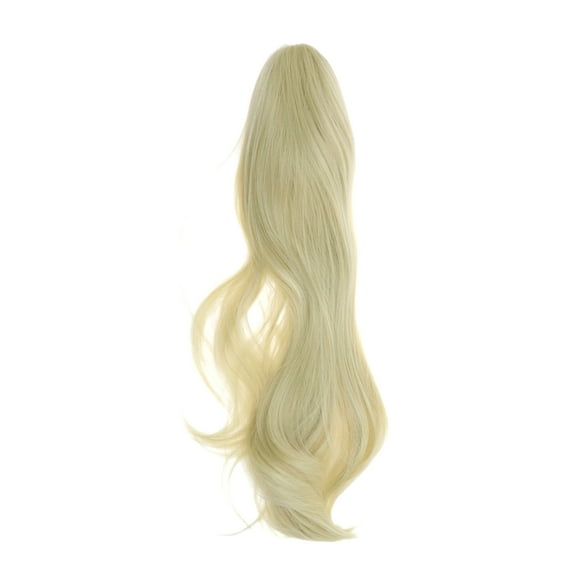 Unique Bargains 1 Pc Inward-curling Wig Hair Clips for Hair Extension 23.62" Length White Gold Tone