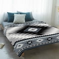 thumbnail image 4 of Haze Blue Boho Blanket Soft Cozy Warm Throw Blanket for Couch, Plush Fuzzy Flannel Fleece Blankets for Sofa, Farmhouse Retro Southwest Aztec Motifs Bed Blankets Lightweight Gifts for Women, 50"x80", 4 of 9