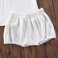 thumbnail image 3 of SUNSIOM Baby Girls Boys Cotton Linen Sleeveless Tank Tops + Mini Shorts Set, 3 of 8