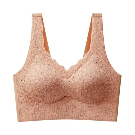 Womens Seamless Sports Bras No Underwire Push Up Buttery Soft Wireless Bralette Full Coverage Yoga Everyday Bra Orange 40C