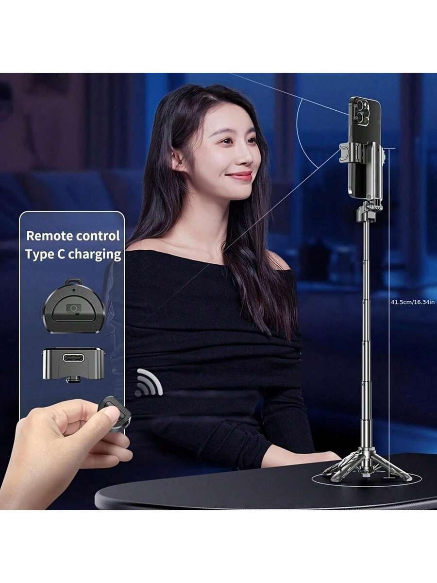 Phone Tripod With 2 Selfie Light, Portable Pocket Size Selfie Stick For IPhone Magsafe, Selfie Stick With Wireless Detachable Remote Control For Photograph, Live Streaming, Video Recording