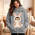 thumbnail image 2 of DHFJKG Women's Hoodie With Pet Pouch, Cute Rabbit Graphic Pet Holder Zipper Pocket Carries Pullover, 2 of 4