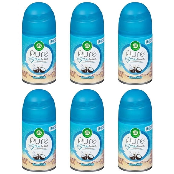 Air Wick Pure Automatic Air Freshener Spray Refill, Coconut Water, 5.89 oz, 6 Pack