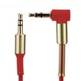 Jrocdr Elbow Male Extension Stereo RD Audio Jack Cable Car 3.5mm Male Headphone to Aux Phone