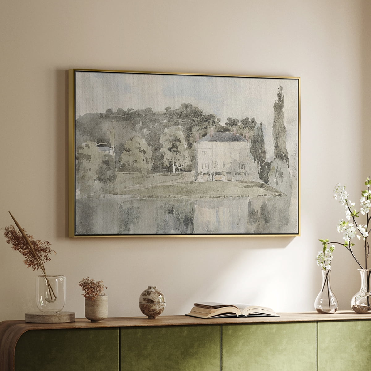 Vintage Landscape-CCCLXVI By Wexford Home Framed in Gold Wood Gallery Wrapped Canvas 17 in. x 25 in.