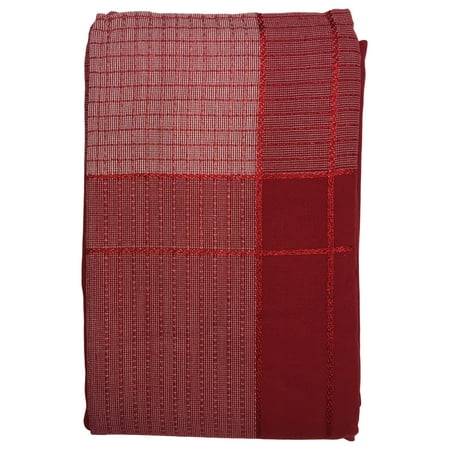 

Winter Wonderland Red Metallic Crescent Plaid Christmas Tablecloth 52x70 Obl