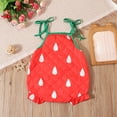 thumbnail image 4 of Angala Girls Romper Jumpsuit Summer Baby Clothes Toddler Outfit Casual Strap Strawberry Print Playsuit For 0 24 Months Cozy Cute Boys And Girls Jumpsuit 12-18 Months, 4 of 8