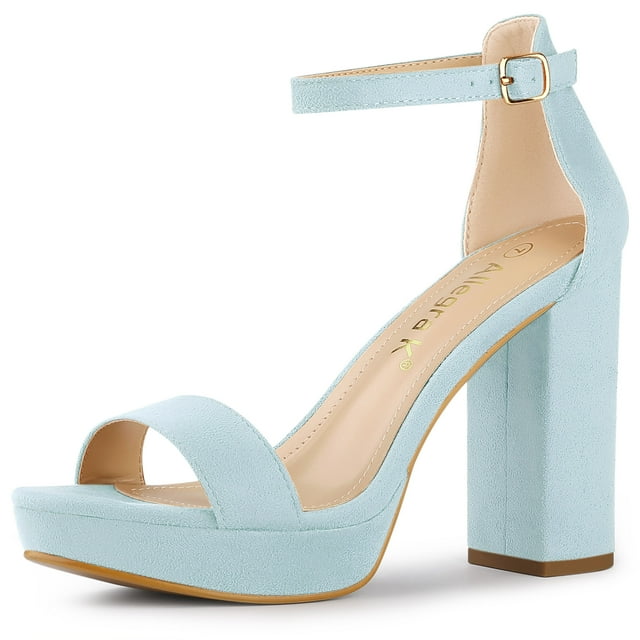 BLISSFUL STEP Women's Open Toe Platform Ankle Strap Chunky Heel Sandals