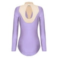 thumbnail image 4 of YONGHS Womens Glittery Gymnastics Dance Leotard Sheer Mesh Ballet Bodysuits Top Latin Dancewear Light Purple XL, 4 of 7