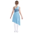 thumbnail image 3 of iixpin Kids Girls Modern Lyrical Dance Dress Shiny Latin Jazz Ballet Dance Performance Lyrical Outfit Light Blue 6, 3 of 6