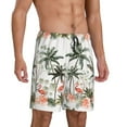 thumbnail image 2 of Naloa Flamingo Palm Trees Men's Short Pajama Pants, Lounge Comfort Shorts with Elasticized Waistband and Side Pockets - 4X-Large, 2 of 9