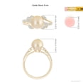 thumbnail image 5 of Angara Golden South Sea Cultured Pearl and Leaf Ring with Diamonds in 14K Yellow Gold for Women | June Birthstone Jewelry for Her, 5 of 8