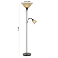 thumbnail image 5 of Benjara Metal Body Torchiere Floor Lamp with Attached Reading Light, Black, 5 of 5