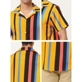thumbnail image 6 of Lars Amadeus Men's Summer Striped Shirt Short Sleeve Button Down Beach Shirts, 6 of 6