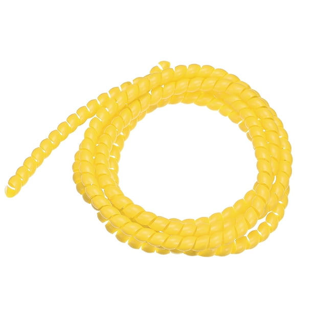 Uxcell tubo espiral flexible de 8mmx10mm para gestión de cables de 2 metros de longitud amarillo