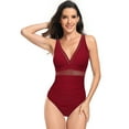 thumbnail image 5 of EFINNY Women's One-Piece Swimsuit Deep V Belly Tuck Bikini, 5 of 5