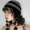 thumbnail image 4 of Yokua Cartoon Striped Knit Beanie Hat Y2K Star Party Photo Props Hot Girl Teens, 4 of 21