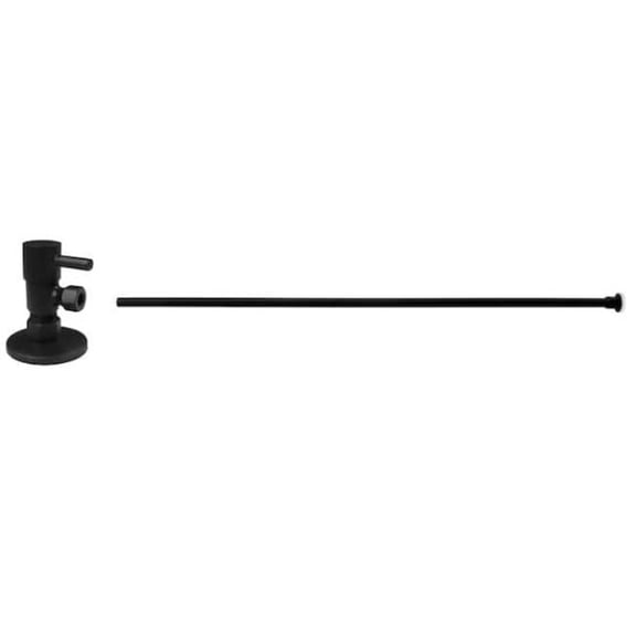 Westbrass D105QRT-62 Toilet Kit with Round Angle Stop, Matte Black
