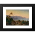 thumbnail image 2 of Eugène von Guérard 24x18 Black Modern Framed Museum Art Print Titled - Southern Coastal Landscape with Palm Trees (1844), 2 of 5