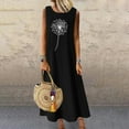 thumbnail image 2 of Robes Maxi pour Femmes 2023 Été Décontracté Sans Manches Col Rond Ample Longue Robe de Plage Coton Lin Robe Boho Robe d'Été, 2 of 4