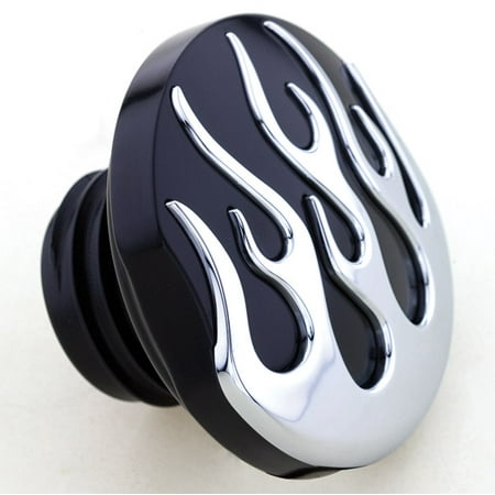 - Milwaukee Twins Black and Chrome Flame Vented Gas Cap 75-060A