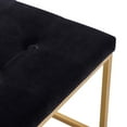thumbnail image 2 of Duhome Upholstered Square Ottoman Coffee Table, Tufted Velvet Ottoman with Metal Base Footrest Ottoman for Living Room, Black, 2 of 8