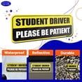 thumbnail image 4 of GEEKBEAR Student Driver Car Magnet - Colorful, Reflective, Weather-Resistant - Rectangular 8.7 x 3.5 in (Yellow/Black), 4 of 6