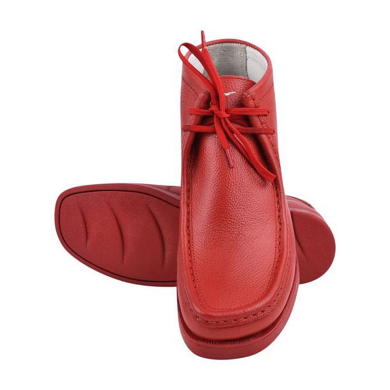 Red Leather Chukka Boots with Moccasin Toe title Taking inspiration from american  main image 2