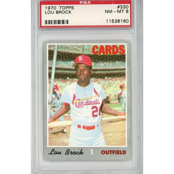 Graded 1970 Topps Lou Brock #330 Baseball Card PSA 8 NM-MT
