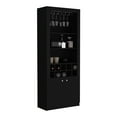 thumbnail image 5 of Black Cabinet For Drinks & Liquor, 4 Shelves, 10 Bottle , Glass Holder Stemware Rack, Spacious Cabinet, Black, Wine Liquor Storage Space, 5 of 5