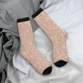thumbnail image 5 of Rateoe Beige Sparkling Glitter for Women Casual Calf Socks - Cute Crew Socks - Thin Soft Above Ankle Socks Size 5-11, 5 of 6