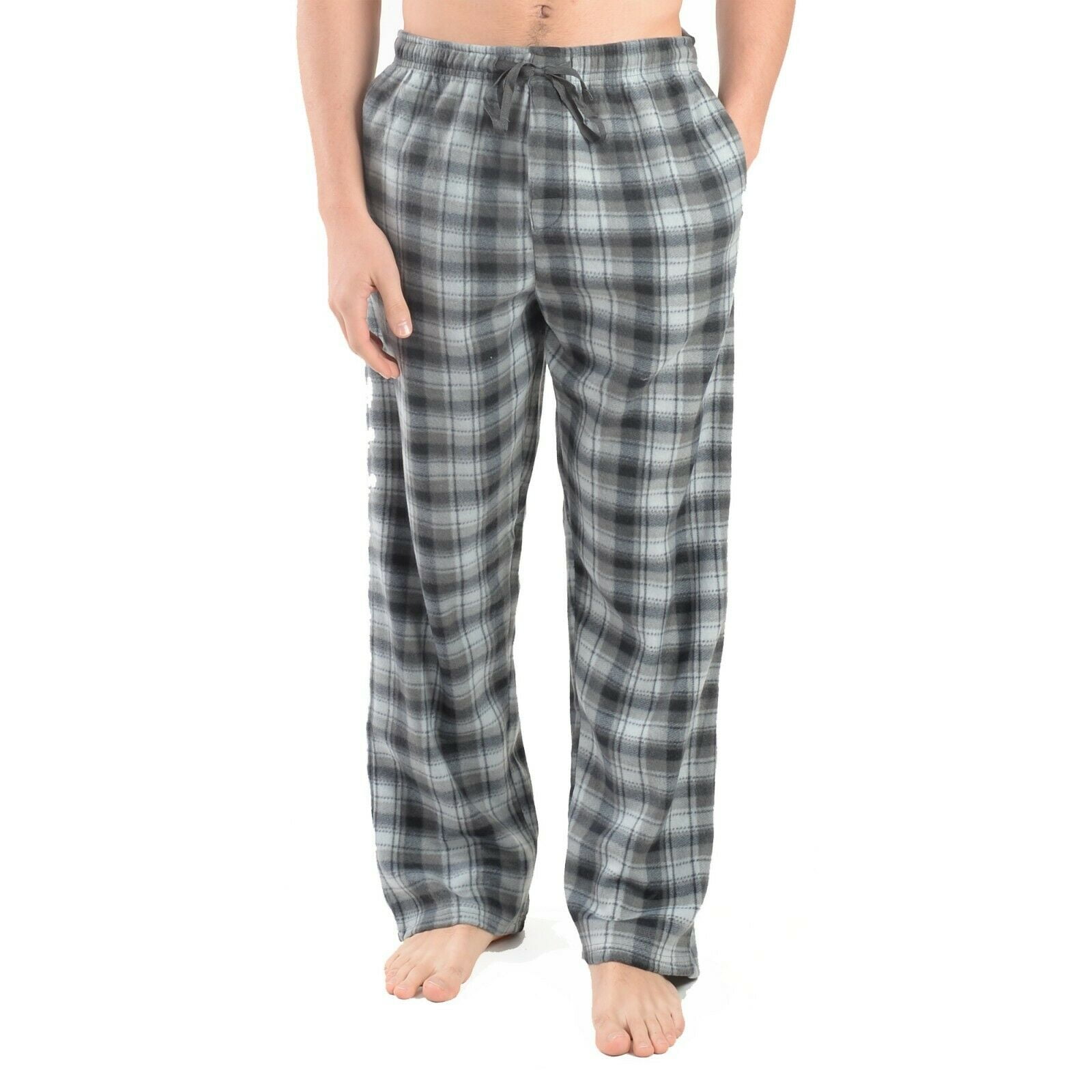 Comfy Lifestyle Men's Plaid Fleece Soft Warm Pajama Pants Lounge ...