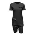 thumbnail image 4 of Njoeus Women's Two Piece Lounge Outfits Bodycon Tracksuit Short Sleeve Tops and Shorts Pants Sets Jogging Biker Workout Pajamas Sets S-3XL, 4 of 4