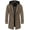 Coffee, variant on Men's Overcoat Anti-Wrinkle Wool Blend Trench Coat Slim Fit Single Breasted Winter Pea Coat With Hood Dark Grey M